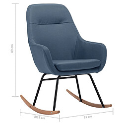 vidaXL Chaise à bascule Bleu Tissu pas cher