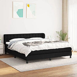 Maison Chic Lit adulte- Lit + matelas,Sommier à lattes de lit avec matelas Noir 180x200 cm Tissu -GKD27187