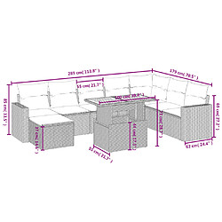 Avis Maison Chic Ensemble Tables et chaises d'extérieur 9 pcs avec coussins,Salon de jardin noir résine tressée -GKD813889