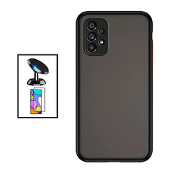 PHONECARE Kit Coque Anti Choque Caméra Protection + Film 5D Full Cover + Support Magnétique de Voiture Samsung Galaxy A53 5G - Noir