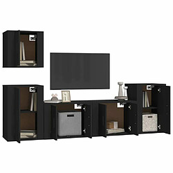 Avis Maison Chic Ensemble de meubles TV 5 pcs pour salon - Noir Bois d'ingénierie -MN56337