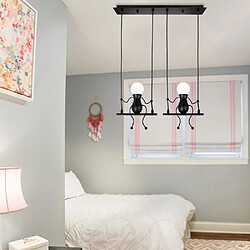 Stoex Suspension Luminaire Créative 2 Lumières Plafonnier Rétro Vintage Lustre D'Intérieur Pour Chambre À Coucher, Jardin D'Enfants, Café, Noir