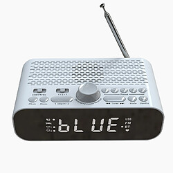 Radio Réveil FM Enceinte Buetooth MP3 USB Micro SD Blanc YONIS