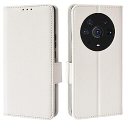 Etui en PU texture litchi, fermoir aimanté avec support blanc pour votre Honor Magic3 Pro