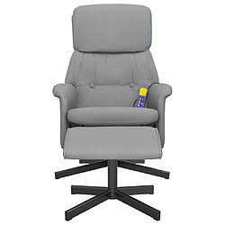 Avis vidaXL Fauteuil inclinable de massage et repose-pied gris clair tissu