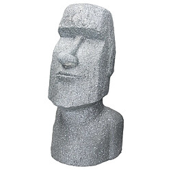 Ecd Germany Statue Île de Pâques Moai Rapa Nui figure déco sculpture jardin tête 56 cm gris