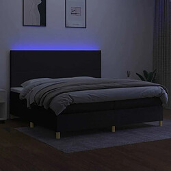 Acheter Sommier à lattes,Cadre à lattes de lit et matelas et LED pour Adulte Noir 200x200 cm Tissu -MN53901