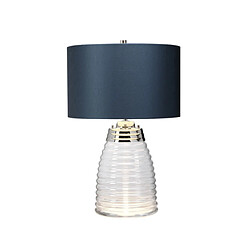 Avis Elstead Lighting Lampe de table Milne Verre,Acier,Satin texturé Ferronnerie en nickel poli, verrerie transparente.