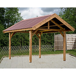 Carport 17.89m² bois traité - thu3550n - HABRITA