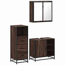 vidaXL Ensemble de meubles de salle de bain 3 pcs Chêne marron