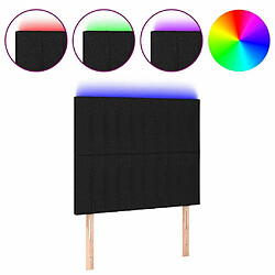 Maison Chic Tête de lit scandinave à LED,meuble de chambre Noir 90x5x118/128 cm Tissu -MN63438