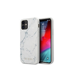 Guess Maroquinerie Guess Coque pour Apple iPhone 12 Mini Marble Blanc