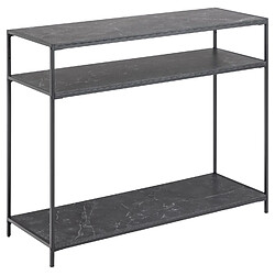 Toilinux Console d'entrée 2 niveaux en métal - L.100 cm x H. 79cm - Gris anthracite