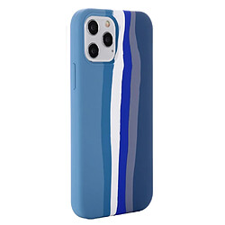 Coque en silicone style arc-en-ciel bleu pour votre Apple iPhone 12/12 Pro 6.1 pouces