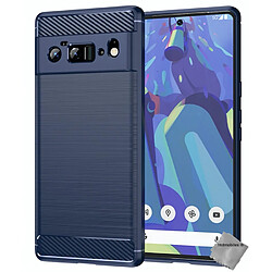 Htdmobiles Coque silicone gel carbone pour Google Pixel 6 Pro + film ecran - BLEU FONCE