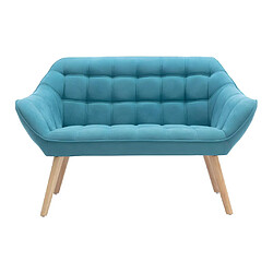 Vente-Unique Canapé 2 places et fauteuil en tissu bleu CASERTA