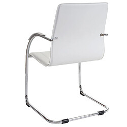 Acheter Mendler 2x chaise de conférence Samara, chaise visiteurs cantilever, similicuir ~ blanc