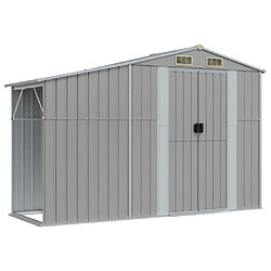 Helloshop26 Abri de jardin cabane cabanon maison de stockage remise extérieur hangar outils robuste 277 x 192,5 x 179 cm acier galvanisé gris 02_0022236 pas cher