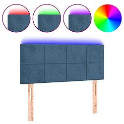 Maison Chic Tête de lit scandinave à LED,meuble de chambre Bleu foncé 100x5x78/88 cm Velours -MN96742