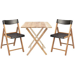 Tramontina Ensemble table et chaises de jardin pliante en teck FSC graphite