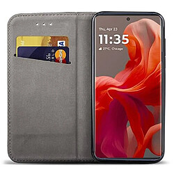 Htdmobiles Housse etui portefeuille avec coque interieure en silicone pour Motorola Moto G85 5G + film ecran - NOIR MAGNET