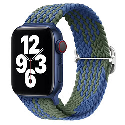 Bande de montre Apple Watch en boucle en nylon Boucle en solo Z Green Blue pour 42 mm 44 mm 45 mm