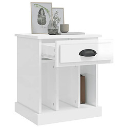 Maison Chic Table de chevet Table de Nuit Meuble de Rangement blanc brillant 43x36x50 cm pas cher