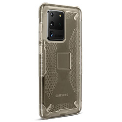 Avizar Coque Samsung S20 Ultra Antichoc Souple Nid d'abeille Renforcé Gris Translucide