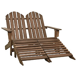 Maison Chic Chaise de jardin Adirondack 2 places et repose-pied Sapin Marron -MN80269