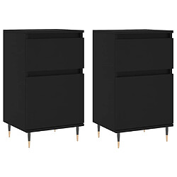 vidaXL Buffets 2 pcs noir 40x35x70 cm bois d’ingénierie