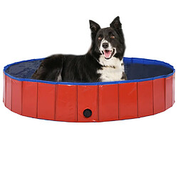 vidaXL Piscine pliable pour chiens Rouge 160x30 cm PVC