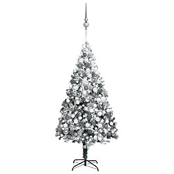 vidaXL Sapin de Noël artificiel LED boules flocons de neige Vert 300cm