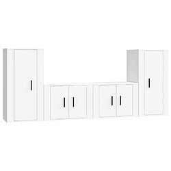 Maison Chic Ensemble de meubles TV 4 pcs pour salon - Blanc Bois d'ingénierie -MN98510