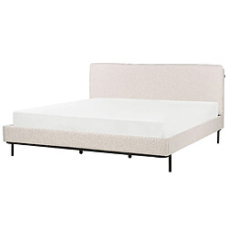 Beliani Lit double en tissu beige crème 180 x 200 cm CORIO