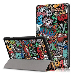 Wewoo Housse Coque Étui en cuir avec rabat pour déformation horizontale et motif couleurs pour Lenovo Tab M10, support à trois rabats (motif à griffer)