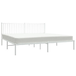 Avis Maison Chic Lit adulte - Cadre de lit métal avec tête de lit,Structure du lit Contemporain pour chambre blanc 200x200 cm -MN67243