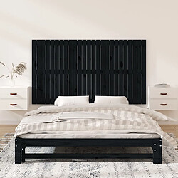 Avis Maison Chic Tête de lit scandinave pour lit adulte,Meuble de chambre murale Noir 159,5x3x90 cm Bois massif de pin -MN18369