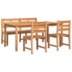 Avis Salle à dîner de jardin 4 pcs,Table et chaise à manger Bois de teck massif -MN58888