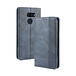 Wewoo Housse Coque Pour LG K40S Magnétique Boucle Rétro Crazy Horse Texture Etui à rabat Horizontal Étui en cuir avec support & emplacements cartes et cadre photo Bleu