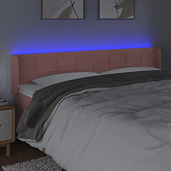 Avis vidaXL Tête de lit à LED Rose 163x16x78/88 cm Velours