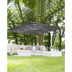 Beliani Parasol de jardin carré 250 x 250 cm gris foncé MONZA