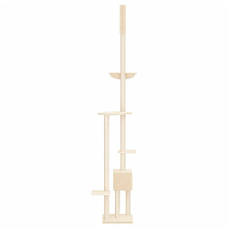 Avis vidaXL Arbre à chat du sol au plafond Crème 258,5-284,5 cm