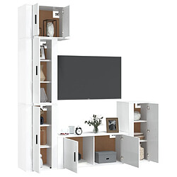 Avis Maison Chic Ensemble de meubles TV 5 pcs pour salon - Blanc brillant Bois d'ingénierie -MN15092