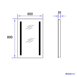 Acheter EMKE Miroir lumineux salle de bain 60x80cm, Miroir LED avec Interrupteur à bouton, Anti-buée, Miroir avec éclairage lumière Blanche Froide/Chaude