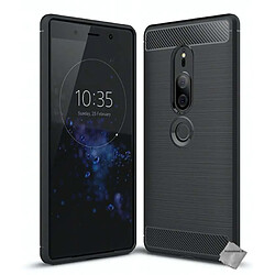 Htdmobiles Coque silicone gel carbone pour Sony Xperia XZ2 Premium + film ecran - NOIR