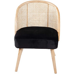 Jardindeco Fauteuil cosy effet velours Gaspard noir.