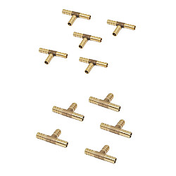 10 pcs Laiton Barb T Type Joiner Carburant Tuyau Joiner Tee Connecteur Air Eau Gaz