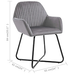 vidaXL Chaises à manger lot de 2 gris velours pas cher