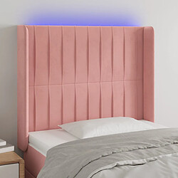 Maison Chic Tête de lit scandinave à LED,meuble de chambre Rose 83x16x118/128 cm Velours -MN87914