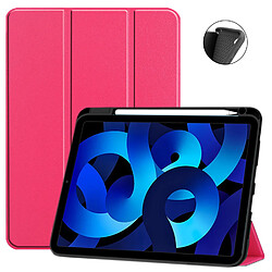 Xeptio Etui Apple iPad 10,9 pouces 2022 Smartcover rose avec porte stylet - Housse coque de protection iPad 10eme generation - Accessoires pochette